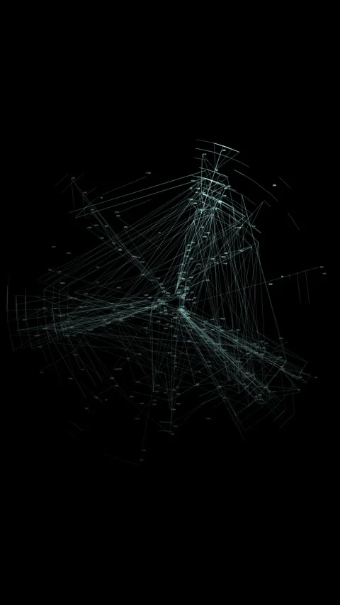 Neural Network Digital Elements HUD Interface Overlay Video stock 331340625