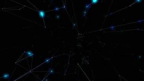 A neural network. Electrical signals in a changing network on a black background Stock Footage 237487926