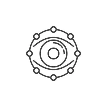 Neural Network Eye Tracking vector concept outline icon 스톡 일러스트