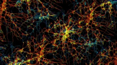 Neural network forming abstract glowing web structure Stock Illustration