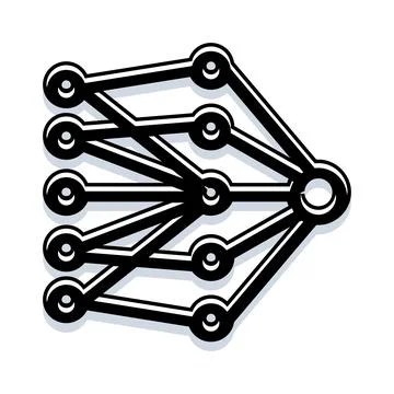 Neural network forming artificial intelligence machine learning connection Stockillustratie