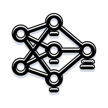 Neural network forming connections for artificial intelligence calculations 스톡 일러스트