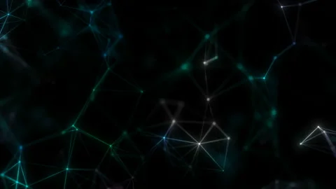 Neural network of glowing dots. Seamless loop animation 3D render with DOF 4k Stock Footage 108124039