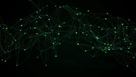 Neural network glowing nodes drifting seamless loop abstract Stock Footage 343898728