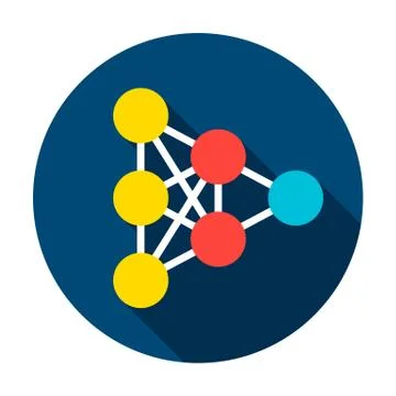 Neural Network Graph Circle Icon Stockillustratie