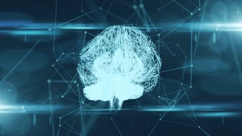 Neural network growth in AI artificial intelligence virtual mind simulation Stock Footage 81157199