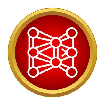 Neural network icon representing artificial intelligence and machine learning Stock Illustration