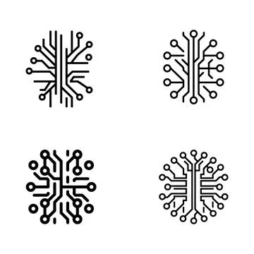 Neural network Icons set. Stock Illustration
