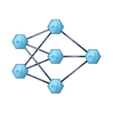 Neural network illustration 库存插图