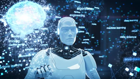 Neural Network Inside AI Robot Mind Stock Footage 283374649