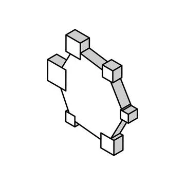 Neural network isometric icon vector illustration Illustrazione stock