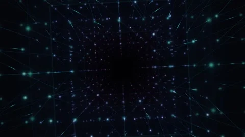 Neural Network Layers Tunnel Flythrough Glowing Nodes Seamless Loop Видео 347126838