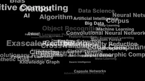 Neural network lettering ai algorithm, machine learning, and deep learning Stock Footage 270208180