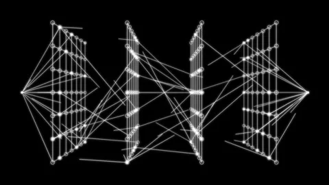 Neural Network Loop – Artificial Intelligence and Machine Learning. Video stock 342515591