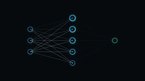 Neural Network Machine Learning Process with Data Flow and Predictive Analysi Видео 346130437