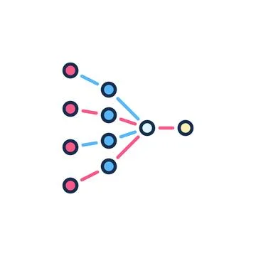 Neural Network Machine Learning vector Technology concept colored icon Illustrazione stock