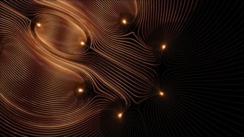 Neural network / Magnetic fields animation. Stock Footage 69910302