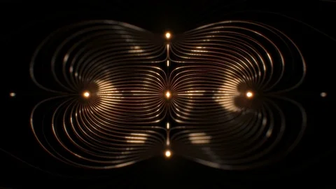 Neural network / Magnetic fields animation. Stock Footage 69910361