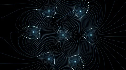 Neural network / Magnetic fields animation. Stock Footage 69911018