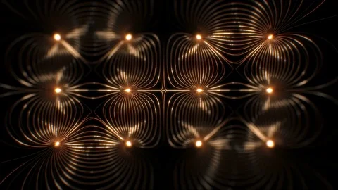 Neural network / Magnetic fields animation. Stock Footage 69911880