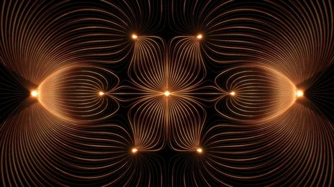 Neural network / Magnetic fields animation. Stock Footage 69912010