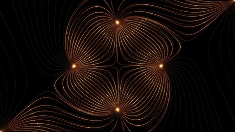 Neural network / Magnetic fields animation. Stock Footage 69912380