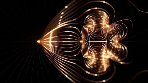 Neural network / Magnetic fields animation. Stock Footage 69912715