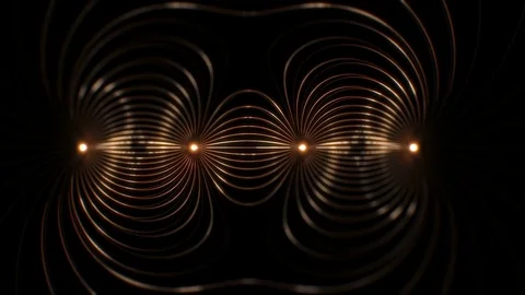 Neural network / Magnetic fields animation. Stock Footage 69913361