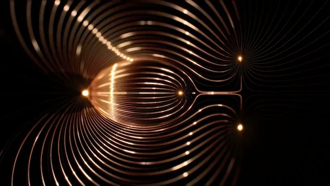 Neural network / Magnetic fields animation. Stock Footage 69913621