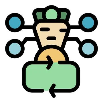 Neural network managing data exchange and processing information Stockillustratie