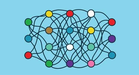 Neural network model. Artificial intelligence. AI 库存插图