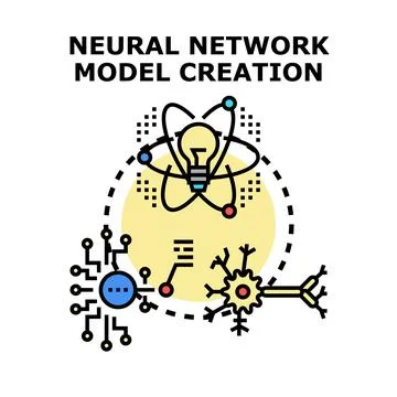 Neural network model creating ai artificial intelligence Stock Illustration