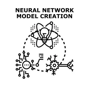 Neural network model creating ai artificial intelligence Stock Illustration