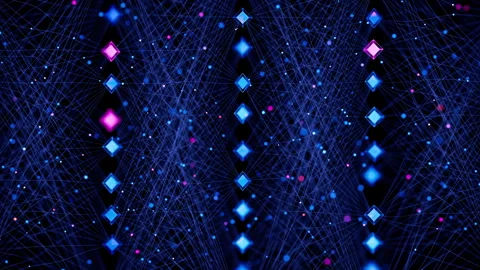 Neural network model, LLM structure animation. AI big data processing Stock Footage 320612475