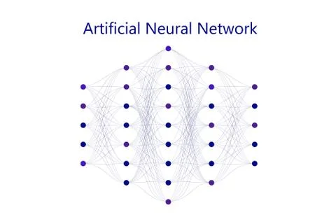 Neural network model with thin synapses between neurons Stock-Illustration