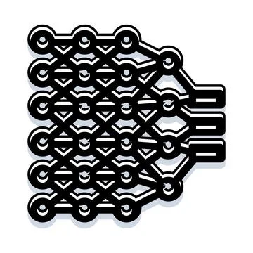 Neural network nodes connecting for machine learning イラスト素材