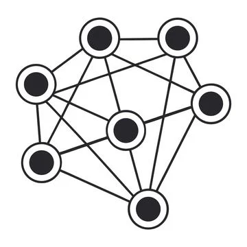Neural Network Nodes Icon Vector Illustrazione stock