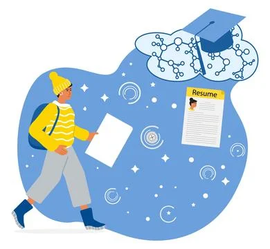 Neural network OpenAI Bot People Resume Candidate Stock Illustration