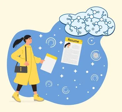 Neural network OpenAI Bot People Resume Candidate Stock Illustration