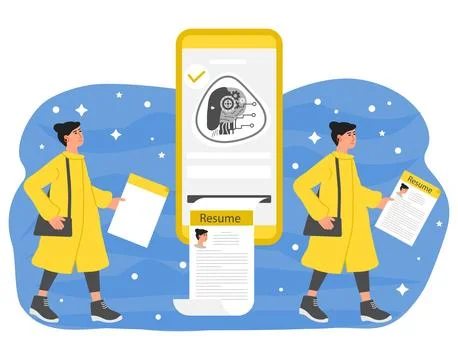 Neural network OpenAI Bot People Resume Candidate Stock Illustration