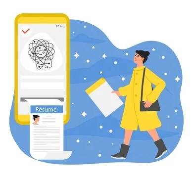 Neural network OpenAI Bot People Resume Candidate Stock Illustration