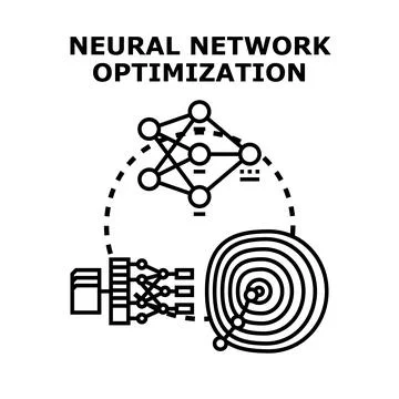 Neural network optimization process concept illustration Stock Illustration