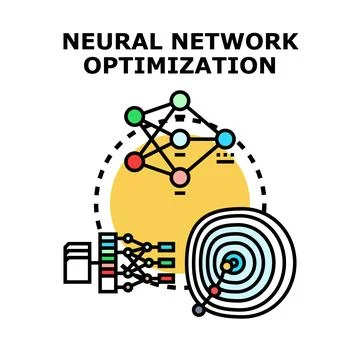 Neural network optimization process concept illustration Stock Illustration