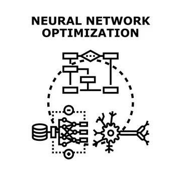 Neural network optimization process improving artificial intelligence イラスト素材