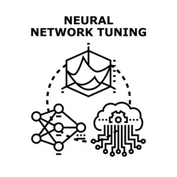 Neural network optimization process with machine learning tuning Stock Illustration