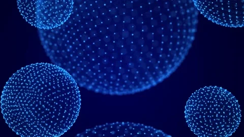 Neural network or modern molecules. Abstract blue futuristic background. Stock Footage 154535778