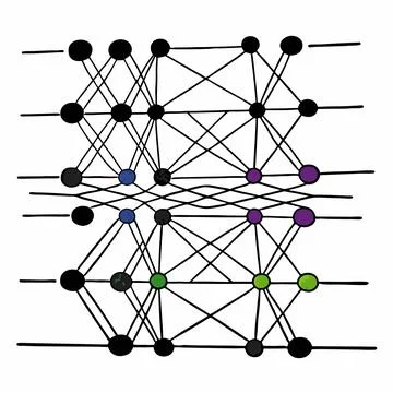 Neural Network Patterns . Unlocking the Blueprint of Artificial Intelligence Illustrazione stock