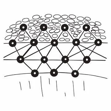 Neural Network Patterns . Unlocking the Blueprint of Artificial Intelligence Stock Illustration