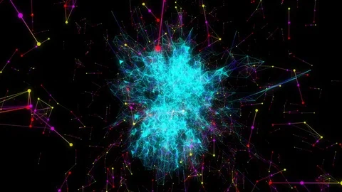 The neural network processes requests.Abstract plexus background for different Video stock 79282087