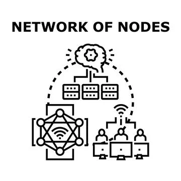 Neural network processing data and connecting users Illustrazione stock